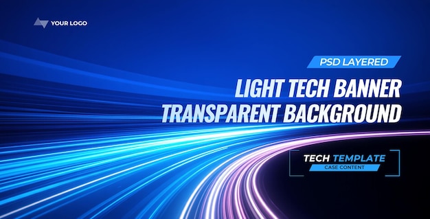 Light Tech Banner sjabloon PSD