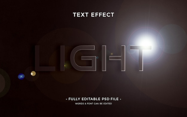 PSD light text effect