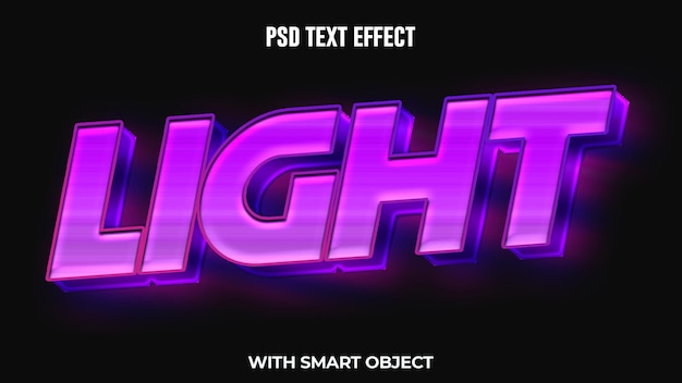 PSD light text style effect