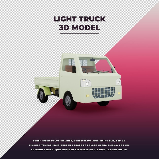 Light truck 3d isolated