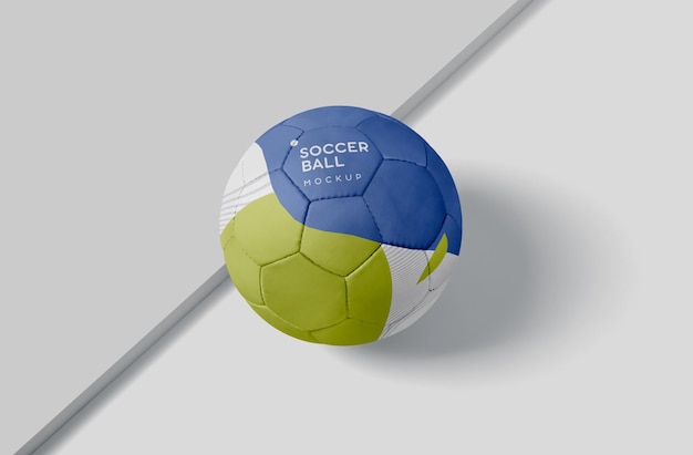 PSD mockup di pallone da calcio leggero e rimbalzante