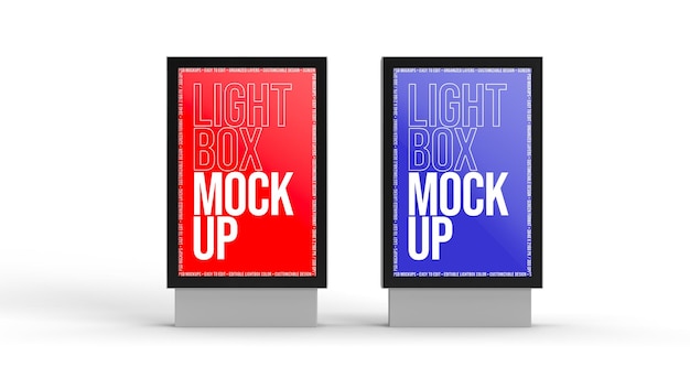 Lightbox mockup design isolated