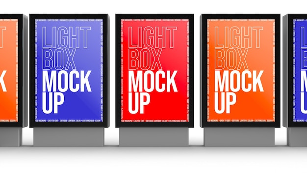 PSD lightbox mockup design isolated