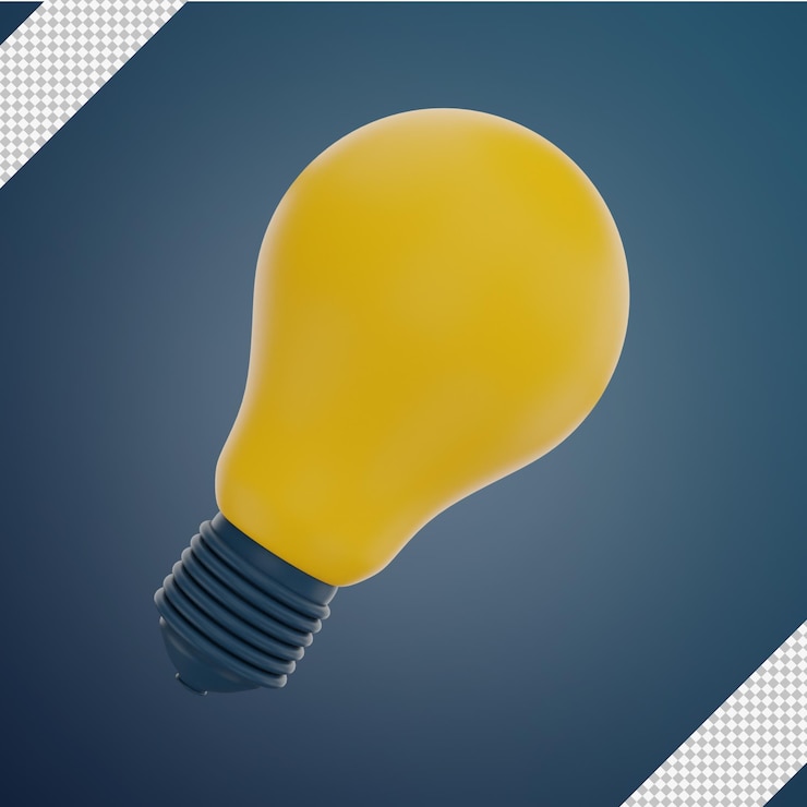 PSD lightbulb 3d illustration
