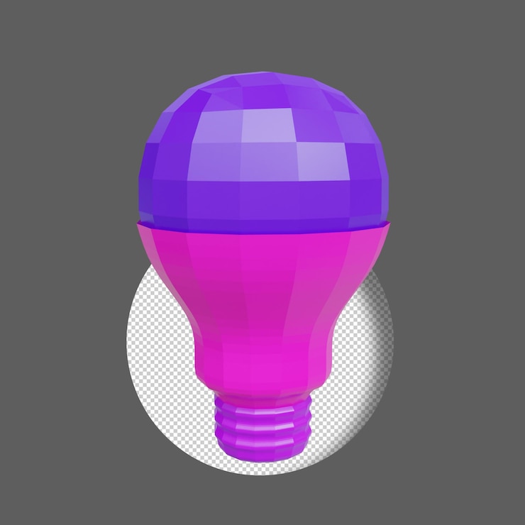 PSD lightbulb 3d render