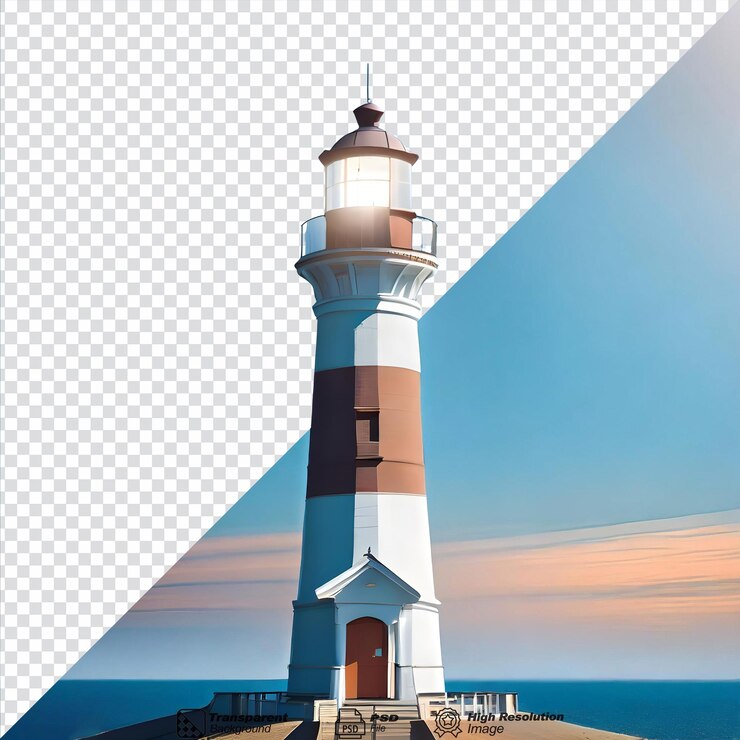 PSD lighthouse isolated on transparent background