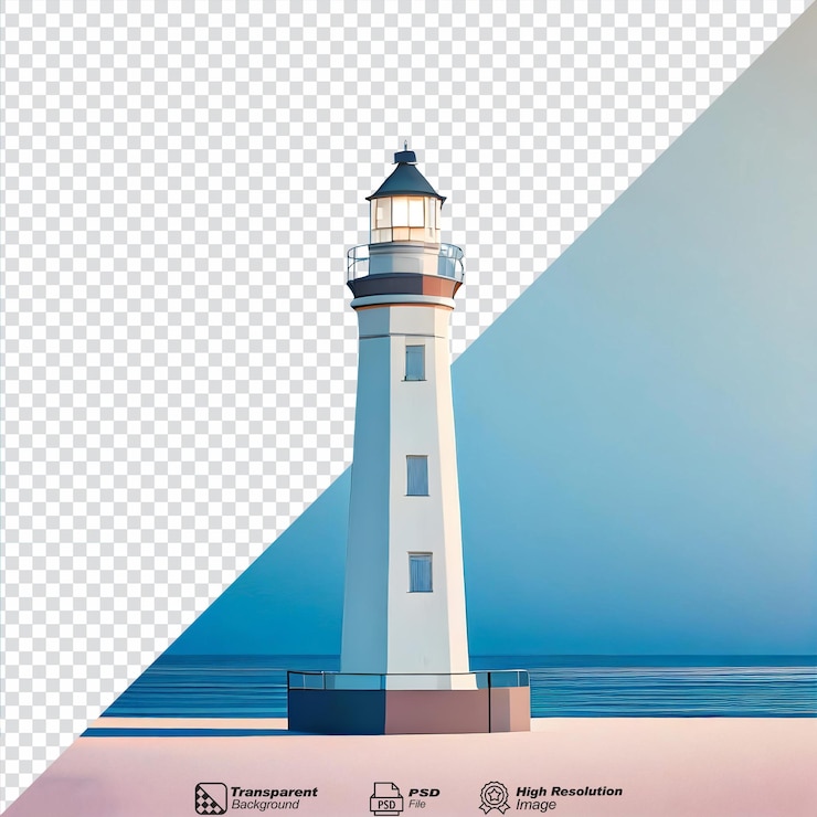 PSD lighthouse isolated on transparent background