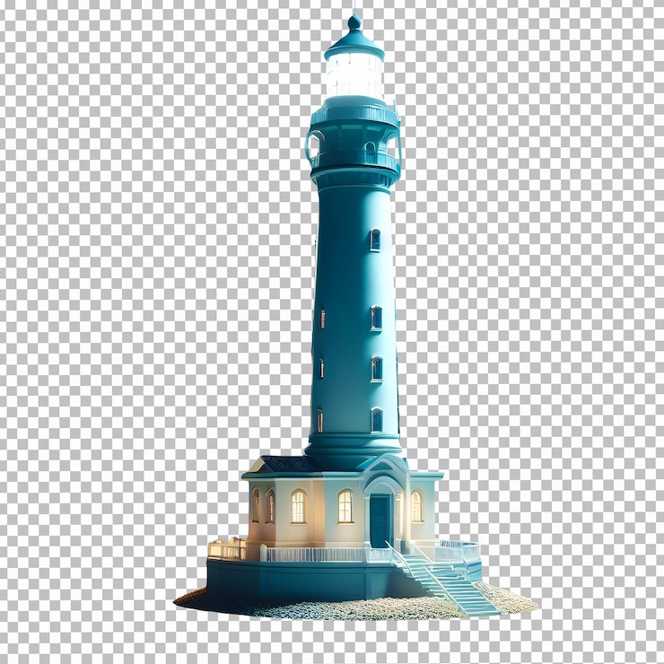 PSD lighthouse isolated on transparent background