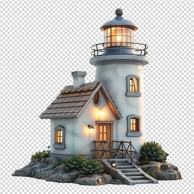 PSD lighthouse isolated on transparent background