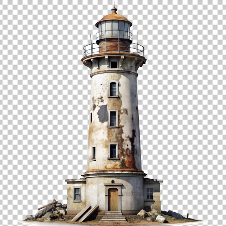 PSD lighthouse isolated on transparent background