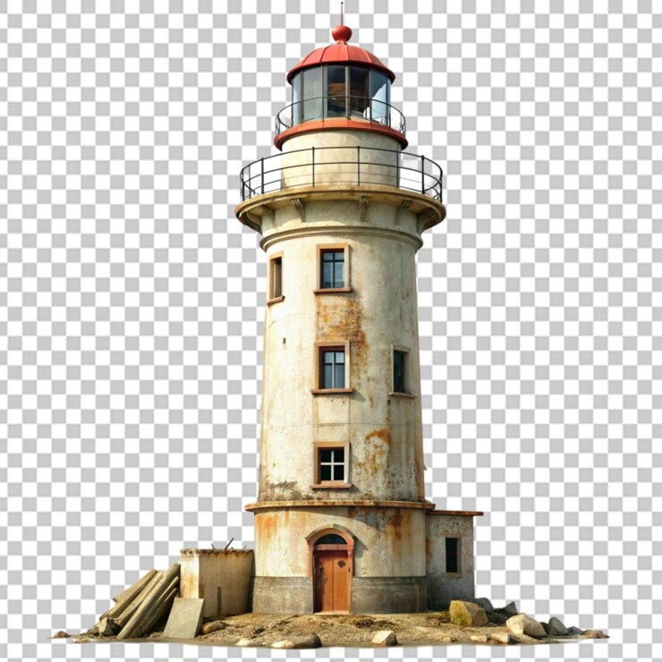 PSD lighthouse isolated on transparent background