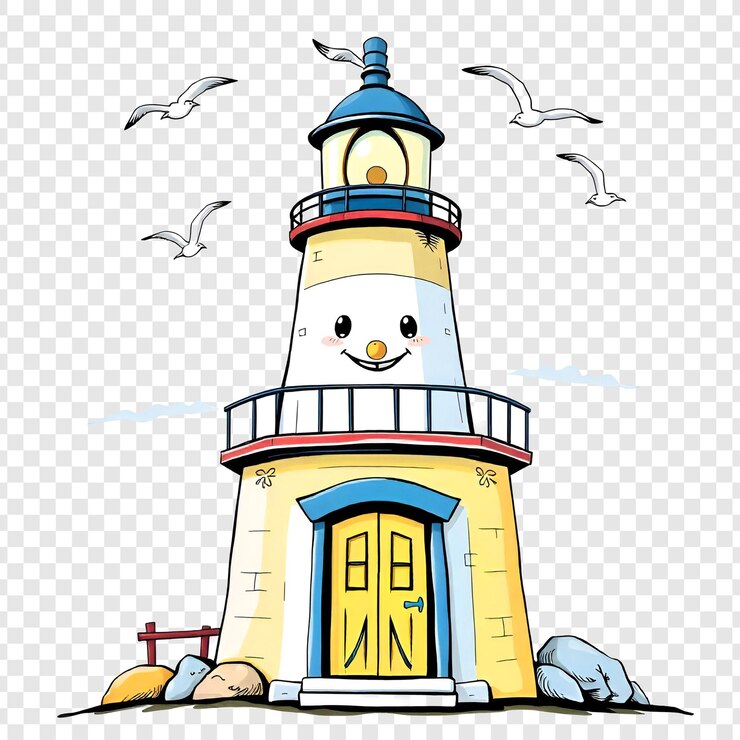 PSD lighthouse isolated on transparent background