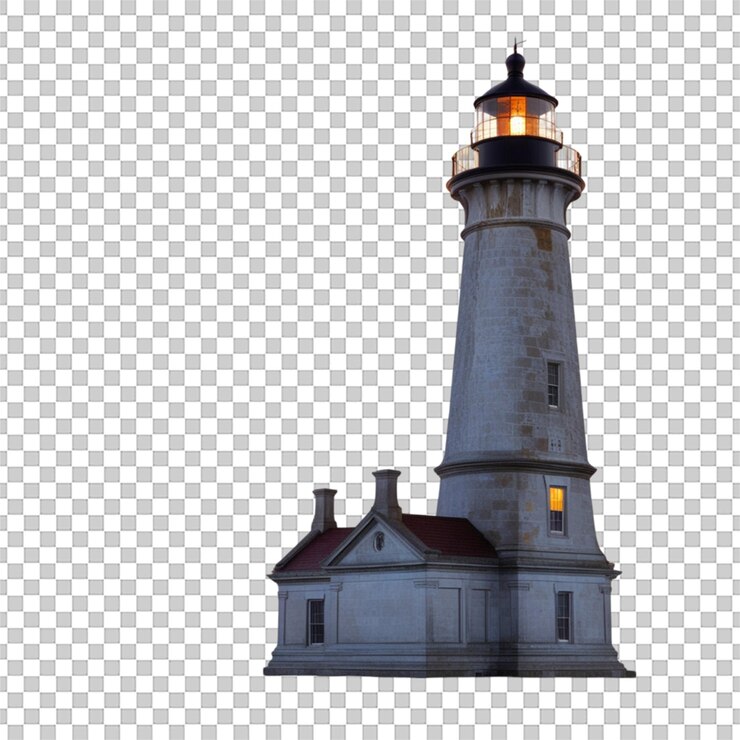 PSD lighthouse isolated on transparent background