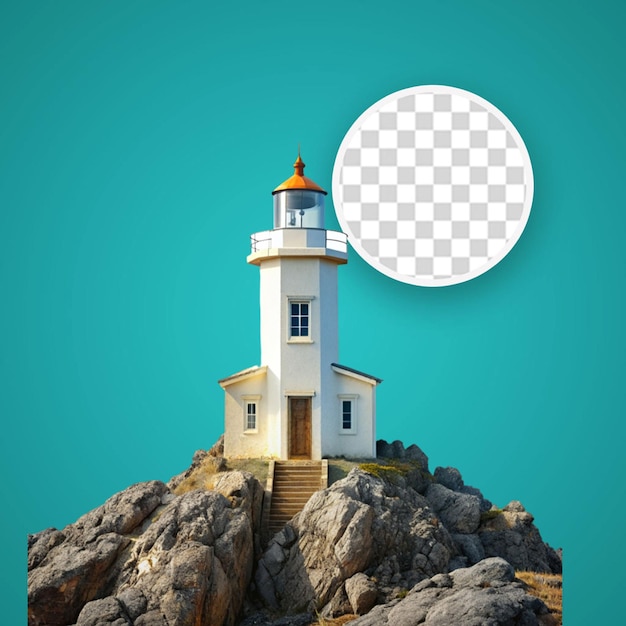 PSD lighthouse isolated on transparent background