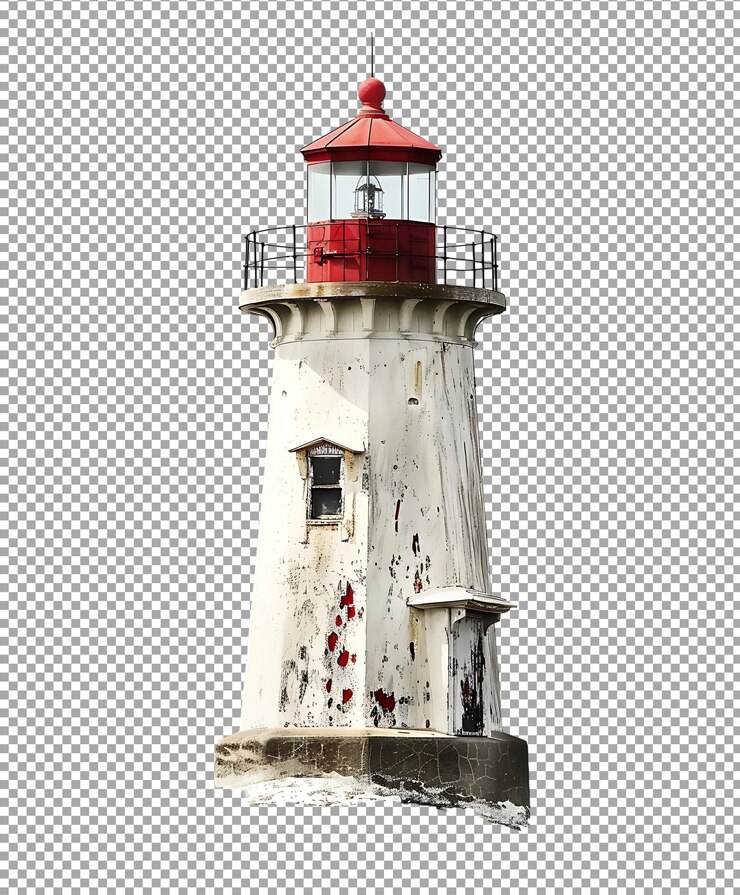 PSD lighthouse png isolated on transparent background