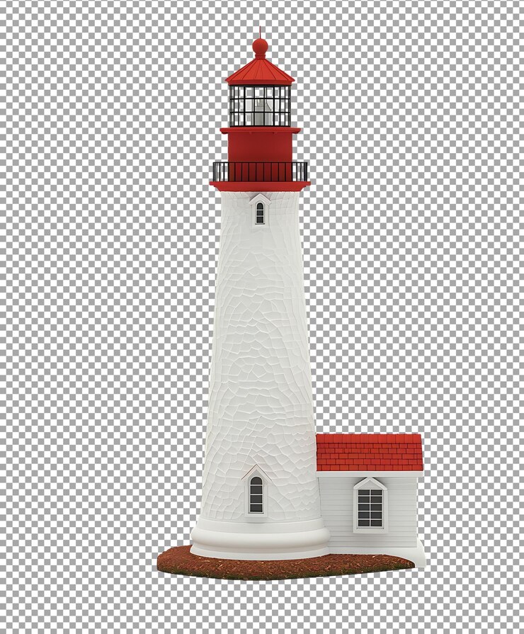 PSD lighthouse png isolated on transparent background
