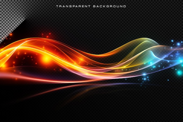 Lighting waves beam vfx special effect on transparent background