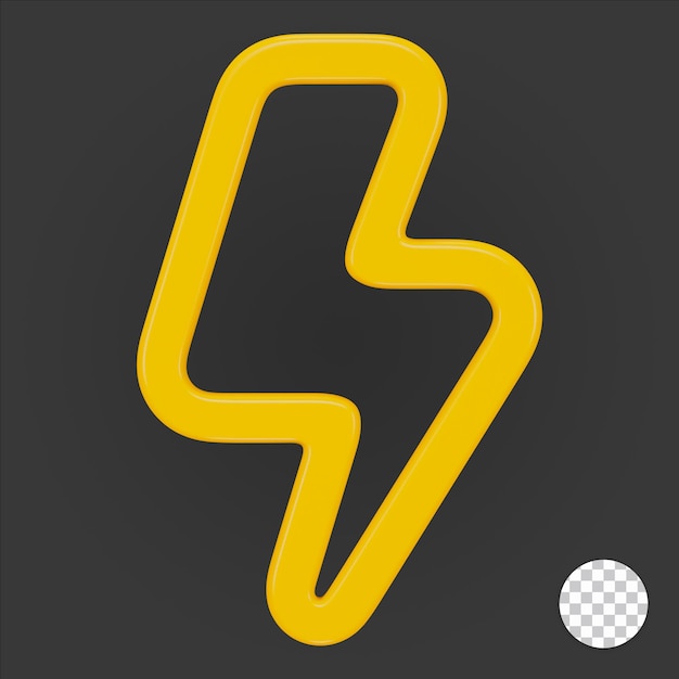 PSD lightning bolt 3d icon