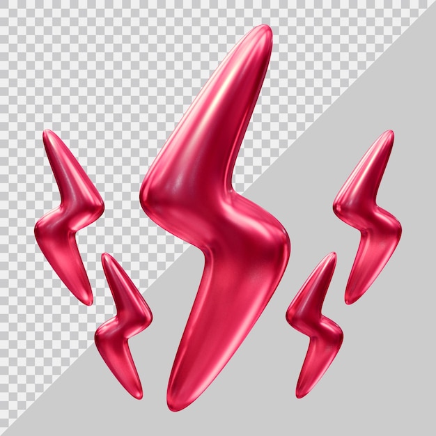 Lightning bolt icon with 3d modern style