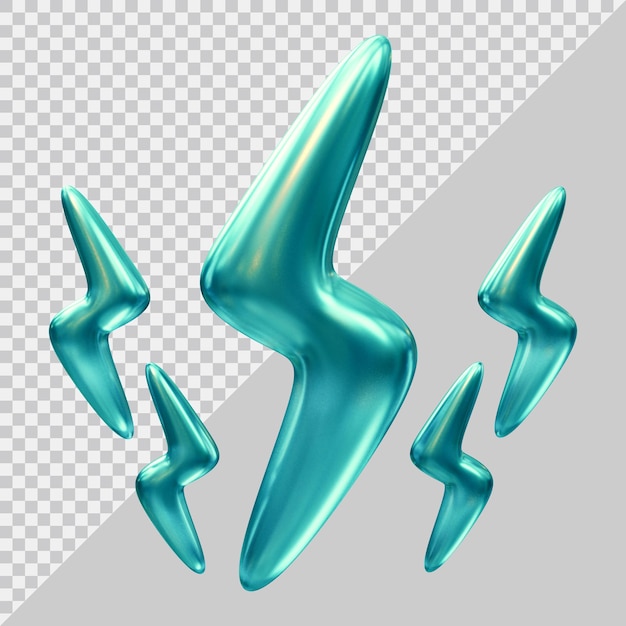 Lightning bolt icon with 3d modern style