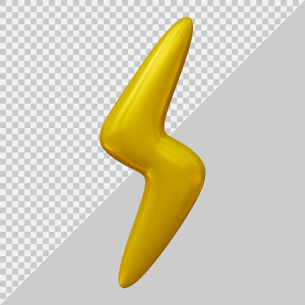 Lightning bolt icon with 3d modern style