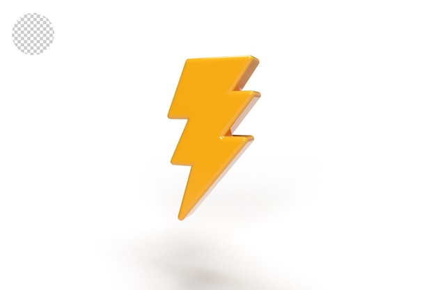 Lightning bolt icon with 3d