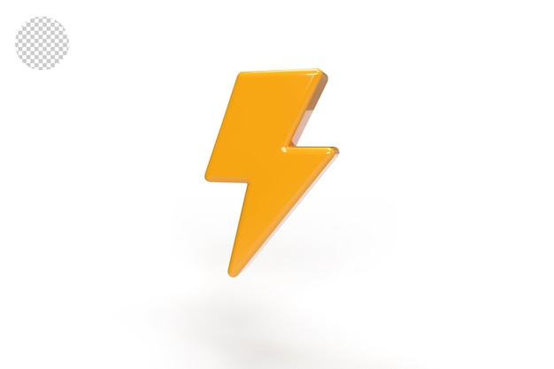 Lightning bolt icon with 3d