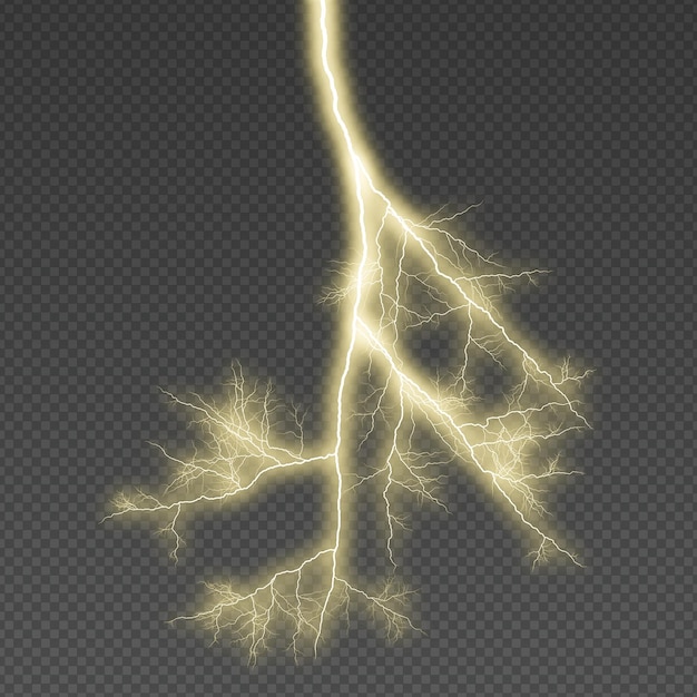 PSD lightning bolt on a transparent background