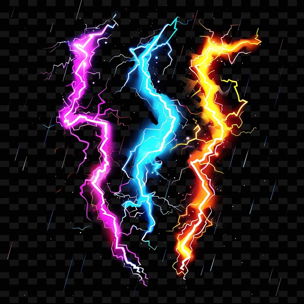 PSD a lightning bolt with a purple and yellow flash