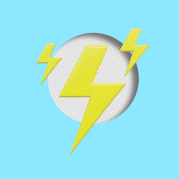 PSD lightning icon 3d render