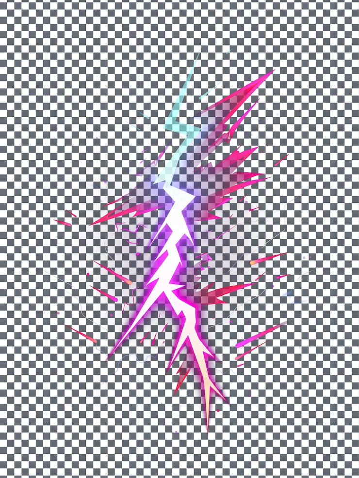 PSD 透明な背景に隔離された雷のイラスト