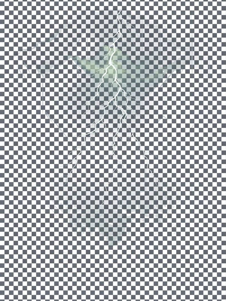 PSD lightning illustration isolated on transparent background