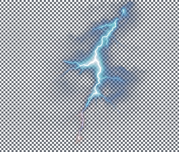 PSD lightning illustration isolated on transparent background