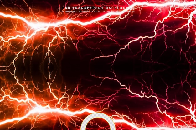Lightning light effect realistic flash on transparent background