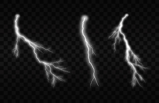 PSD lightning light effect on transparent background