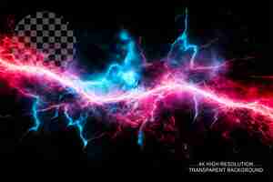 PSD lightning neon light effect futuristic sci fi splatter on transparent background