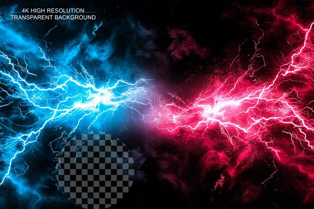 PSD lightning neon light effect futuristic scifi splatter on transparent background