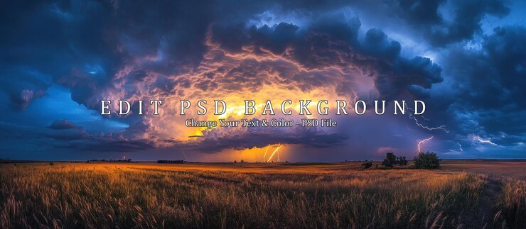 PSD lightning storm over field
