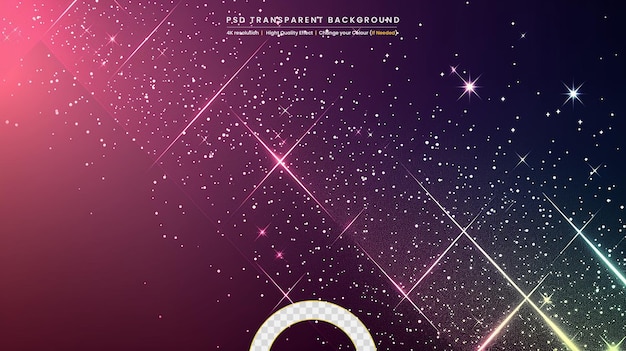 PSD lights in the universe on transparent background