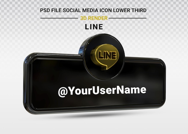 Lijn social media iconen lagere derde banner 3d render