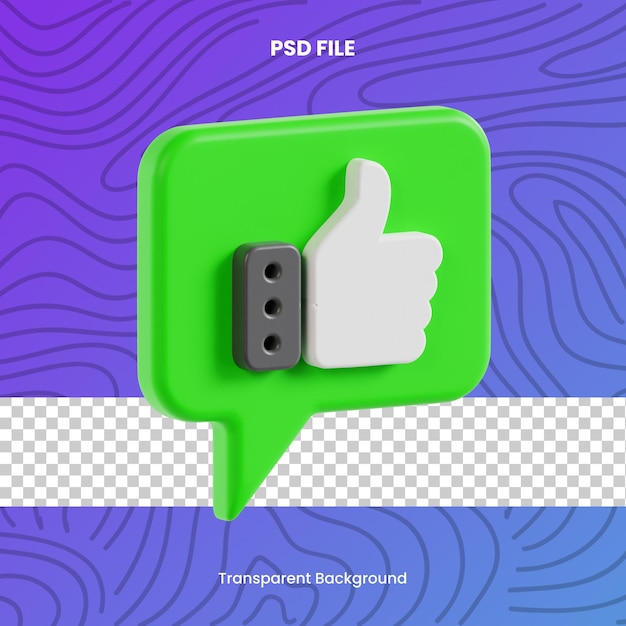 PSD like 3d render icon illustration psd file transparent background