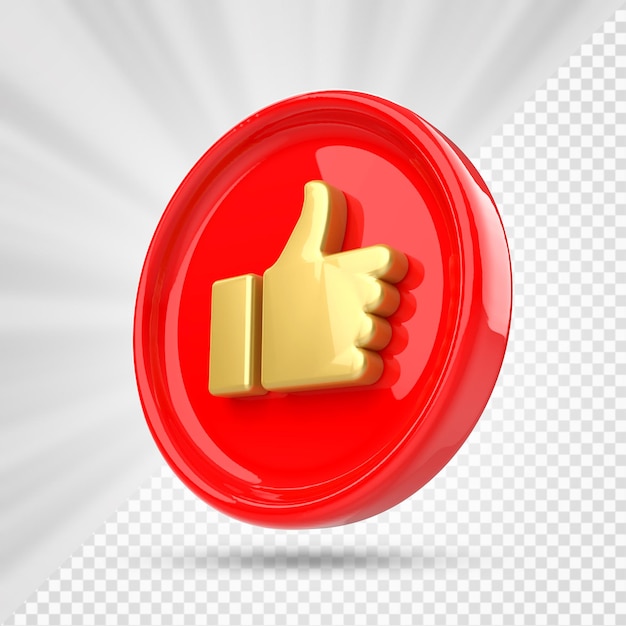 PSD like icon  like button . 3d element