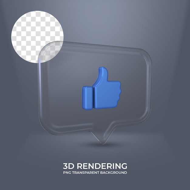 PSD like icon with glass frame 3d rendering