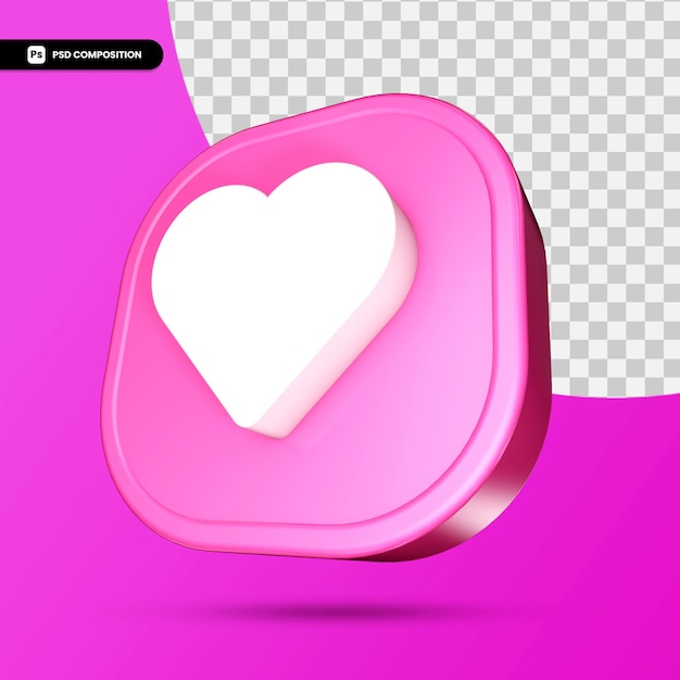 PSD like instagram 3d icon isolated