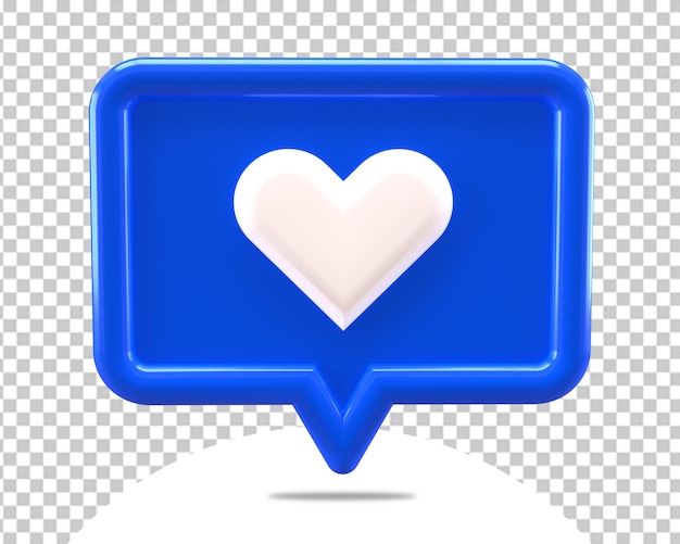 PSD like love icon 3d render