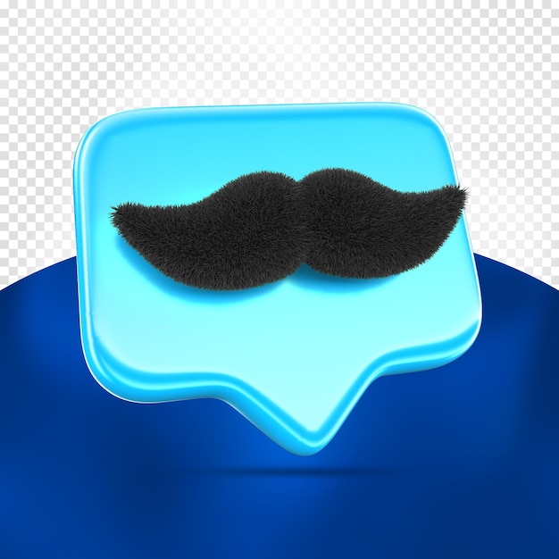 Like Moustache 3d Render voor compositie