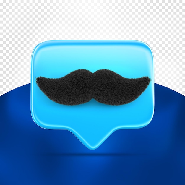 Come moustache 3d render per la composizione