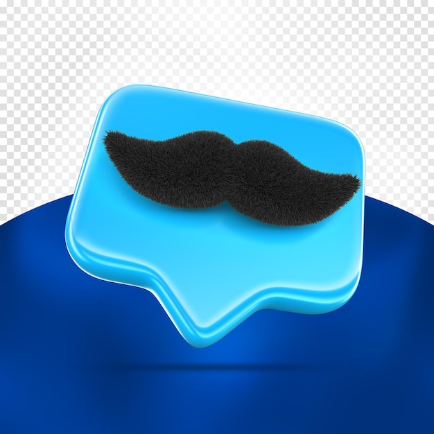 Come moustache 3d render per la composizione