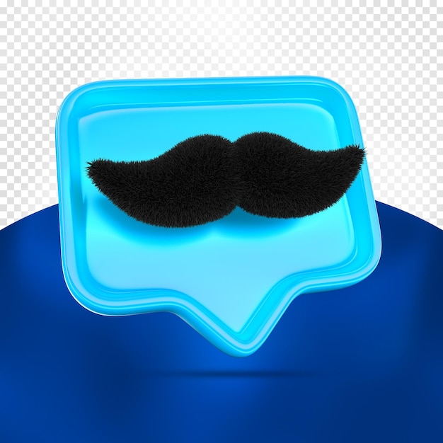 PSD come moustache 3d render per la composizione