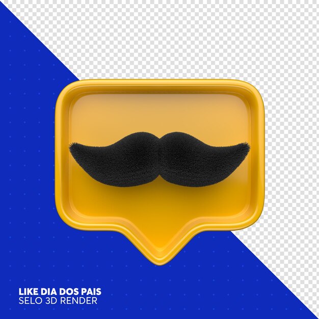 like mustache Father039s Day 3d render for composition